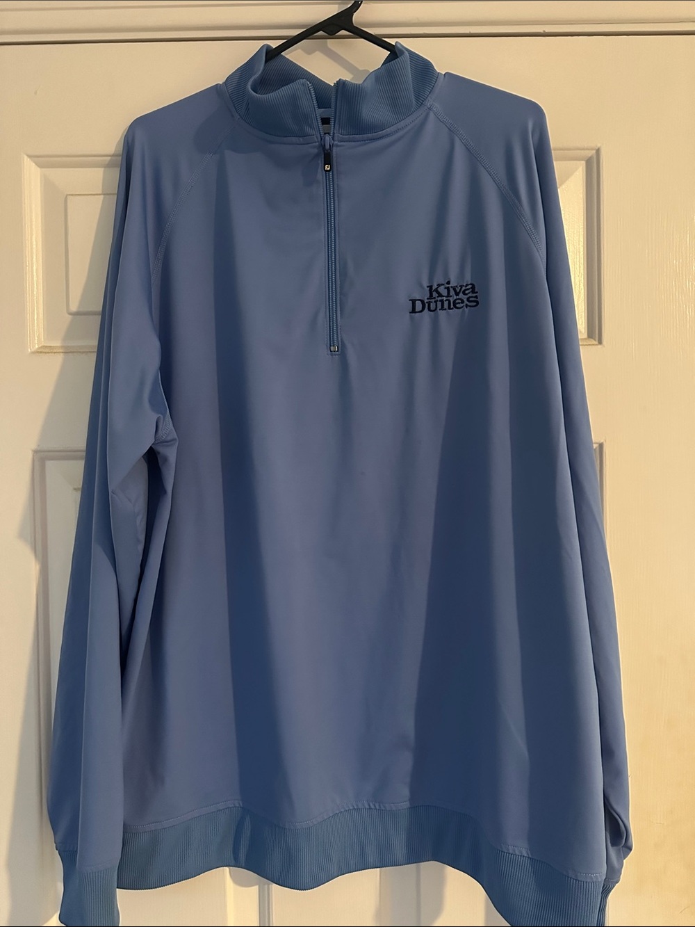FootJoy Sky Blue Quarter-Zip Pullover with Kiva Dunes Embroidery